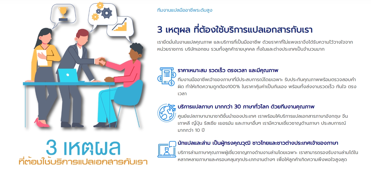 บริการแปลภาษา รับแปลภาษา แปลเอกสาร